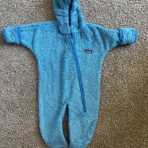Patagonia Blue Fleece Footies One Piece
